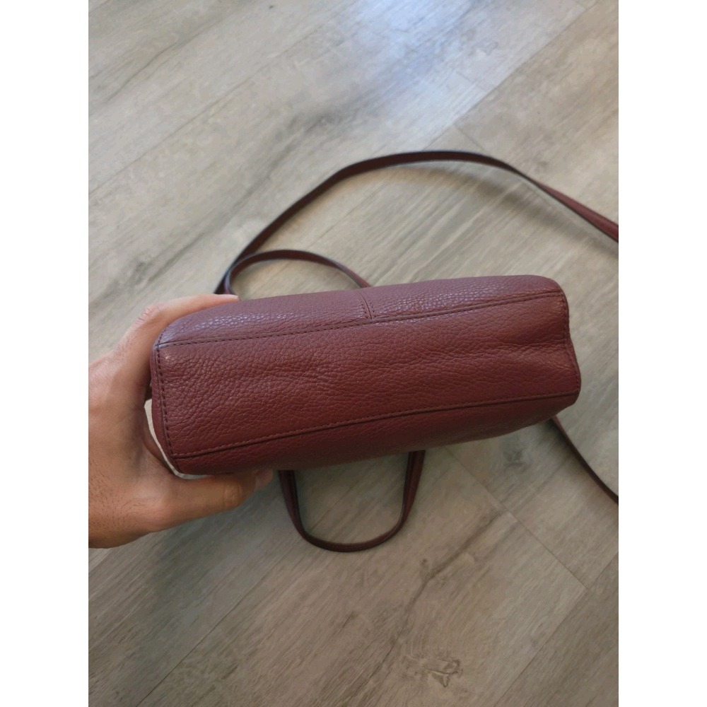 Coach Mini Kelsey Satchel Purse Small Burgundy Pebbled Leather Bag - Picture 9 of 16